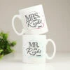 Personalised 'Mrs Always Right, Mr Never Right' Set Of 2 Mugs