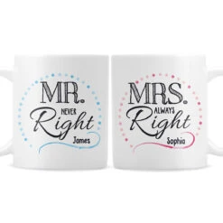 Personalised 'Mrs Always Right, Mr Never Right' Set Of 2 Mugs -Water Bottle Store 4004106 2