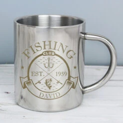 Personalised Fishing Club Stainless Steel Mug -Water Bottle Store 4004163 pmc personalised fishing club stainless steel mug 3