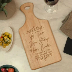 Personalised ‘True Love Story’ Wooden Paddle Board -Water Bottle Store 4004456 1