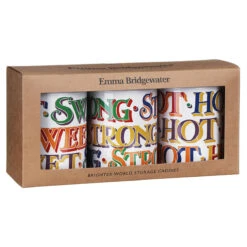 Emma Bridgewater Brighter World Set Of Three Round Caddies -Water Bottle Store bri2900 emma bridgewater brighter world set of three round caddies 3