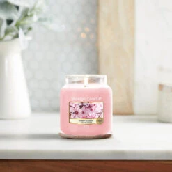 Yankee Candle Cherry Blossom Medium Jar Candle -Water Bottle Store cherry blossom medium jar 2