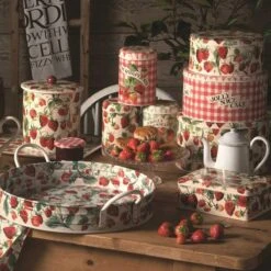 Emma Bridgewater Fruits Strawberries Set Of Three Round Cake Tins -Water Bottle Store eb elite strawberries tins lifestyle