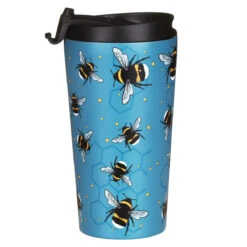 Eco Chic Blue Bees Stainless Steel Travel Coffee Cup 8 Eco Chic Blue Bees Stainless Steel Travel Coffee Cup -Water Bottle Store eco chic n01 blue bees stainless steel travel coffee cup 02m