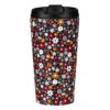 Eco Chic Black Ditsy Flowers Stainless Steel Travel Coffee Cup
