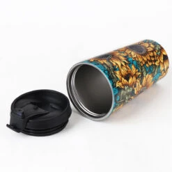Eco Chic Sunflowers Stainless Steel Travel Coffee Cup 8 Eco Chic Sunflowers Stainless Steel Travel Coffee Cup -Water Bottle Store eco chic n015 sunflowers stainless steel travel coffee cup 01b
