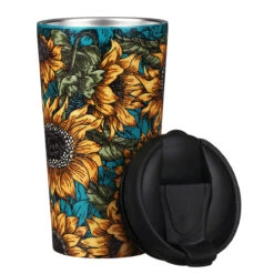 Water Bottle Store -Water Bottle Store eco chic n015 sunflowers stainless steel travel coffee cup 02
