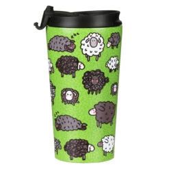 Eco Chic Green Sheep Stainless Steel Travel Coffee Cup -Water Bottle Store eco chic n08 green sheep stainless steel travel coffee cup 03