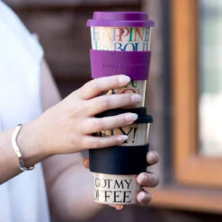 Emma Bridgewater Black Toast Rice Husk Travel Cup -Water Bottle Store elite emma bridgewater rainbow toast black toast rice husk travel cup lifestyle m 1