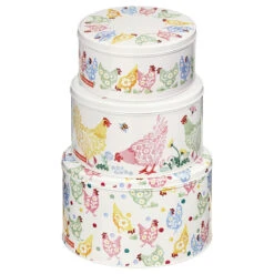 Emma Bridgewater Spring Chicken Set Of Three Round Cake Tins