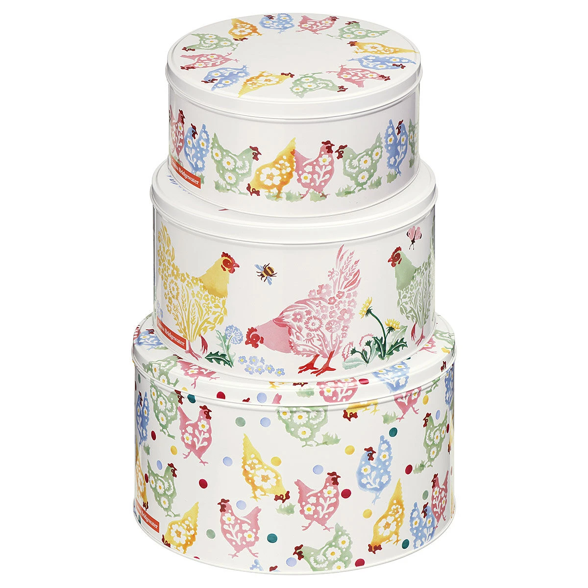 Emma Bridgewater Spring Chicken Set Of Three Round Cake Tins 1 Emma Bridgewater Spring Chicken Set Of Three Round Cake Tins