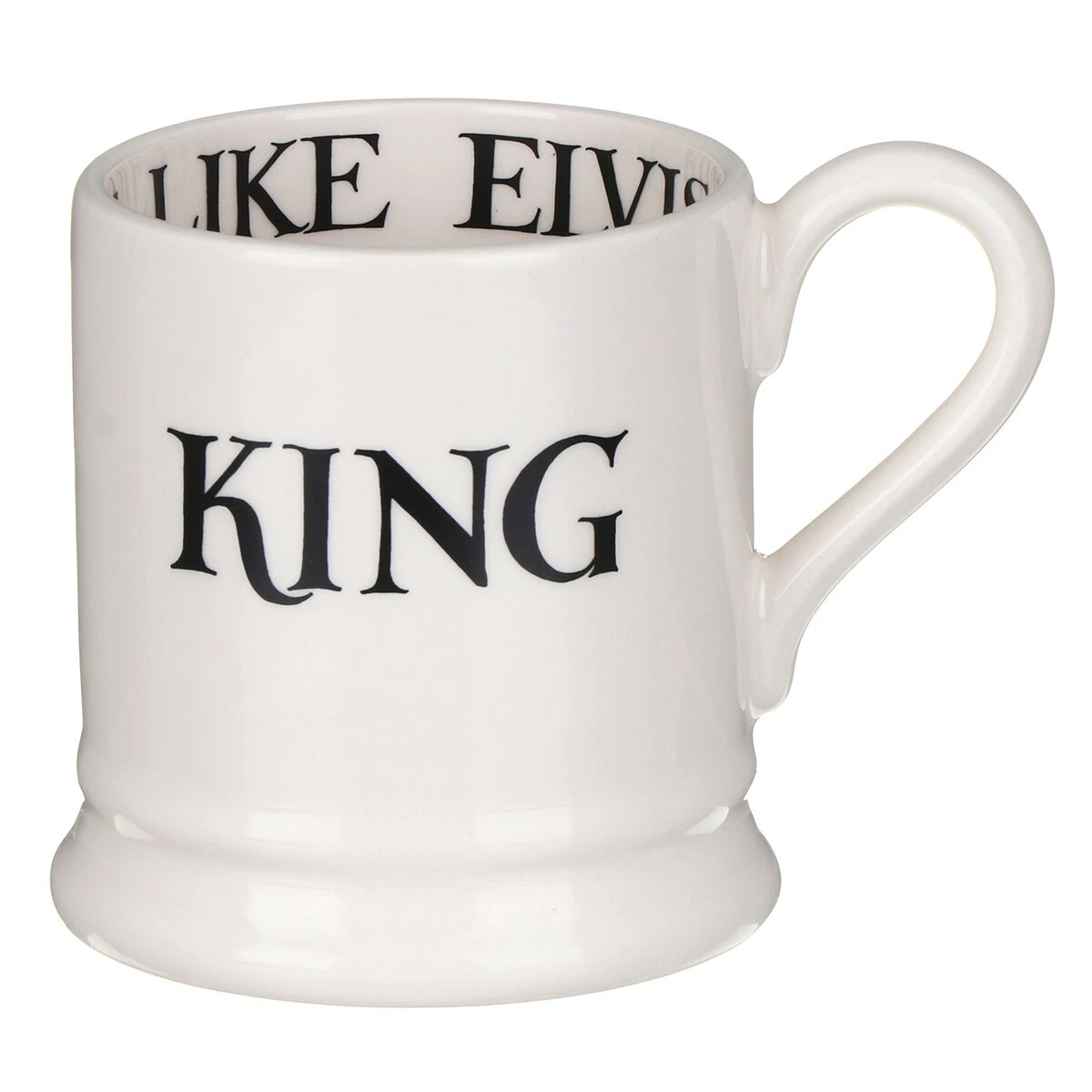 Emma Bridgewater Black Toast King Of Cool & Queen Of Rock Set Of Two Half Pint Mugs 2 Emma Bridgewater Black Toast King Of Cool & Queen Of Rock Set Of Two Half Pint Mugs - Image 2
