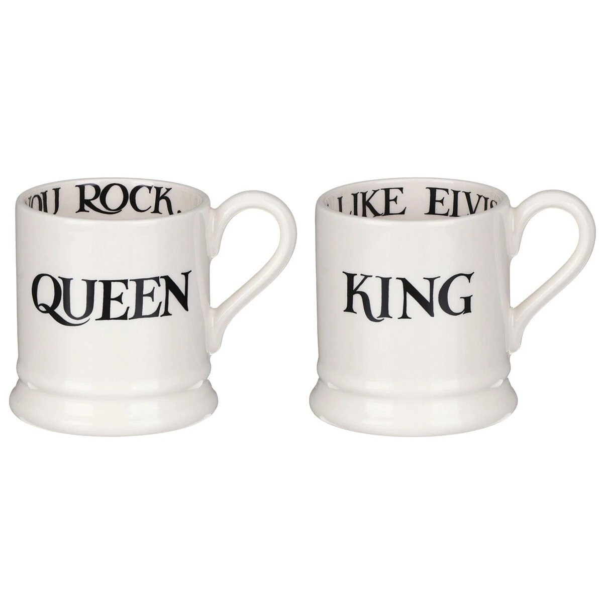 Emma Bridgewater Black Toast King Of Cool & Queen Of Rock Set Of Two Half Pint Mugs 8 Emma Bridgewater Black Toast King Of Cool & Queen Of Rock Set Of Two Half Pint Mugs - Image 8