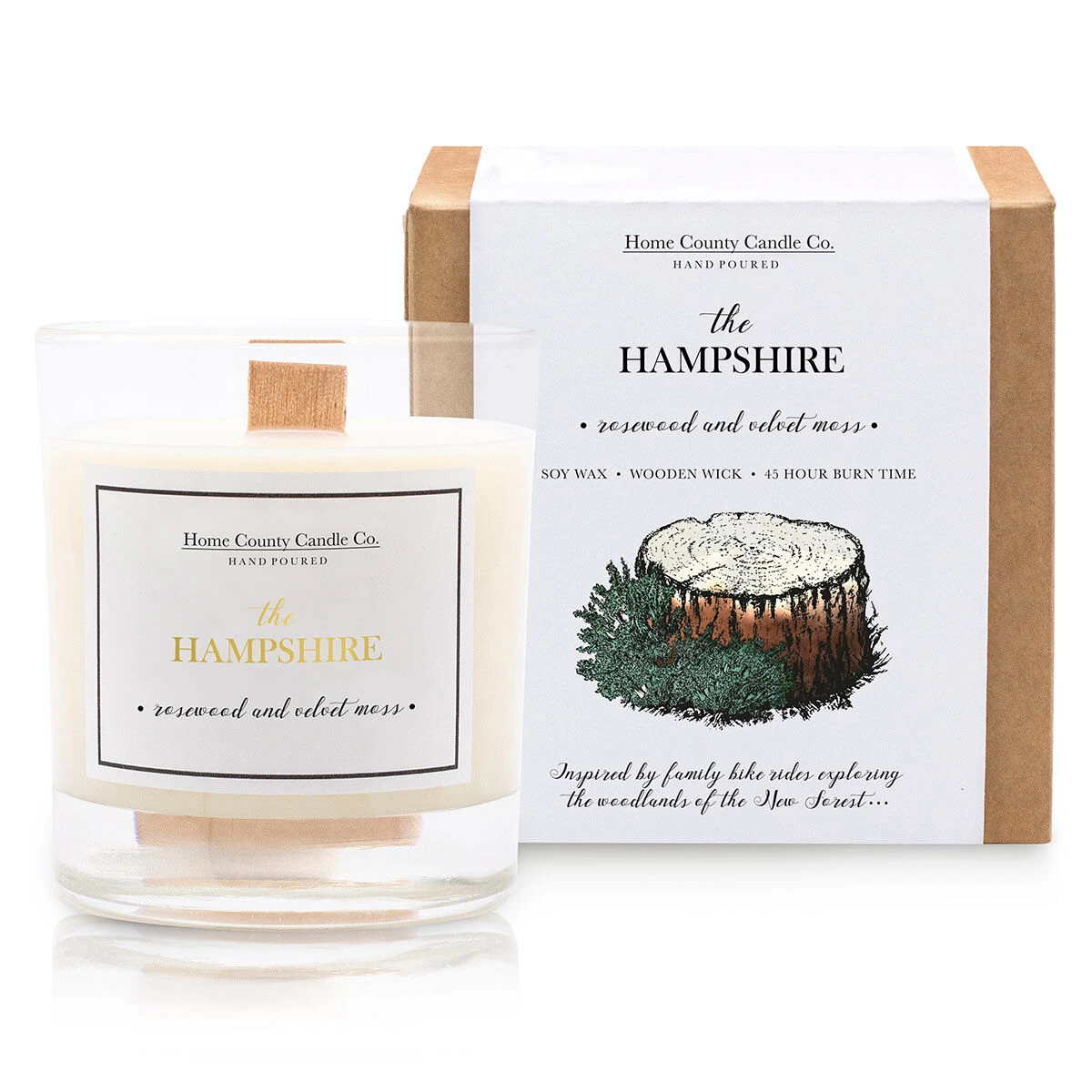 Home County Candle Co. The Hampshire - Rosewood & Velvet Moss Soy Candle 1 Home County Candle Co. The Hampshire - Rosewood & Velvet Moss Soy Candle