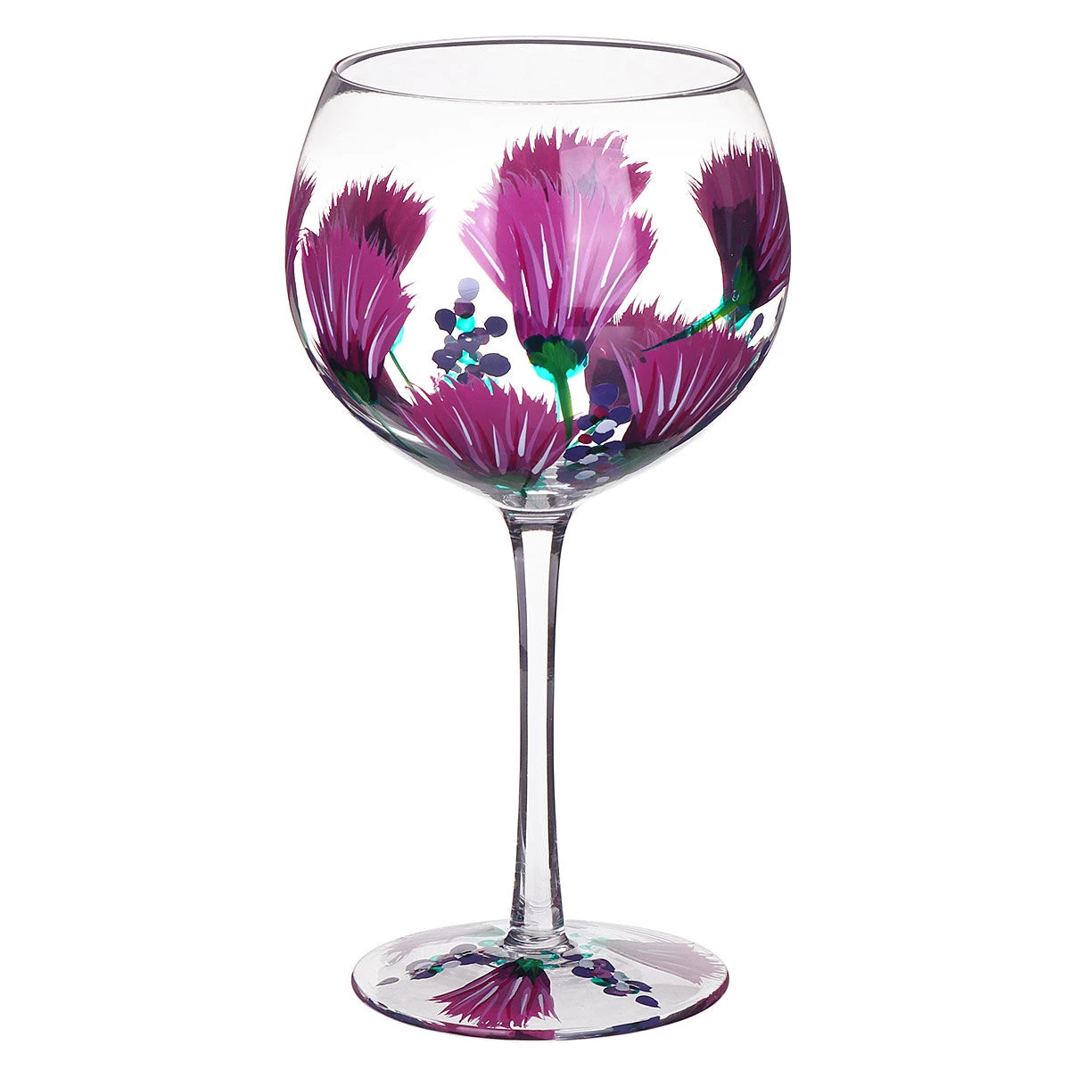 Lynsey Johnstone Hand Painted Thistles & Heather Gin Glass 2 Lynsey Johnstone Hand Painted Thistles & Heather Gin Glass - Image 2