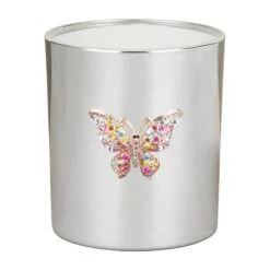 Desire Silver Butterfly Pomegranate Noir Soy Wax Candle -Water Bottle Store lesser pavey lp49695 silver butterfly pomegranate noir candle 4