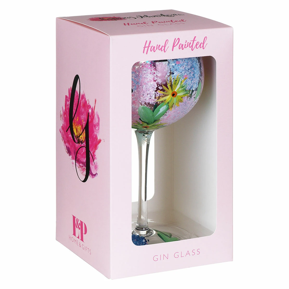 Lynsey Johnstone Hand Painted Alliums & Bees Gin Glass 4 Lynsey Johnstone Hand Painted Alliums & Bees Gin Glass - Image 4