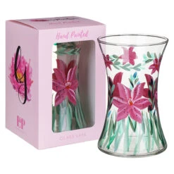 Lynsey Johnstone Hand Painted Lily Hourglass Vase