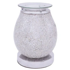 Desire Bulbous Silver Mosaic Aroma Lamp Wax Melt Warmer -Water Bottle Store lesser pavey lp45319 desire silver mosaic aroma melt warmer 2