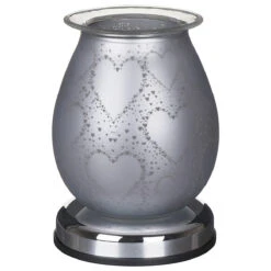 Desire Bulbous Satin White Hearts Aroma Lamp Wax Melt Warmer -Water Bottle Store lesser pavey lp48152 desire bulbous satin heart aroma lamp wax melt warmer 01