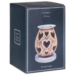 Desire Bulbous Satin White Hearts Aroma Lamp Wax Melt Warmer -Water Bottle Store lesser pavey lp48152 desire bulbous satin heart aroma lamp wax melt warmer box 1