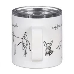 Kate Spade New York Dog Party Stainless Steel Travel Coffee Mug With Handle -Water Bottle Store lifeguard press 222643 kate spade dog party stainless steel travel coffee mug 4