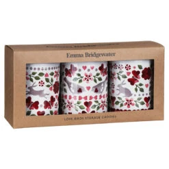 Emma Bridgewater Lovebirds Set Of Three Round Caddies -Water Bottle Store lov2900 emma bridgewater lovebirds set of three round caddies 3