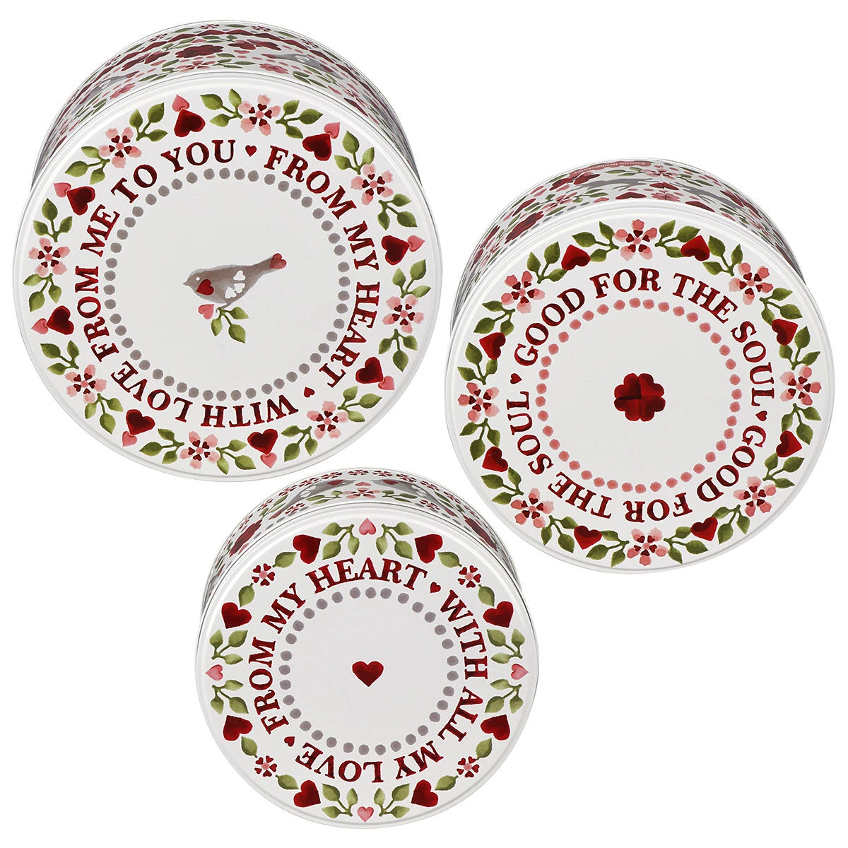 Emma Bridgewater Lovebirds Set Of Three Round Cake Tins 2 Emma Bridgewater Lovebirds Set Of Three Round Cake Tins - Image 2
