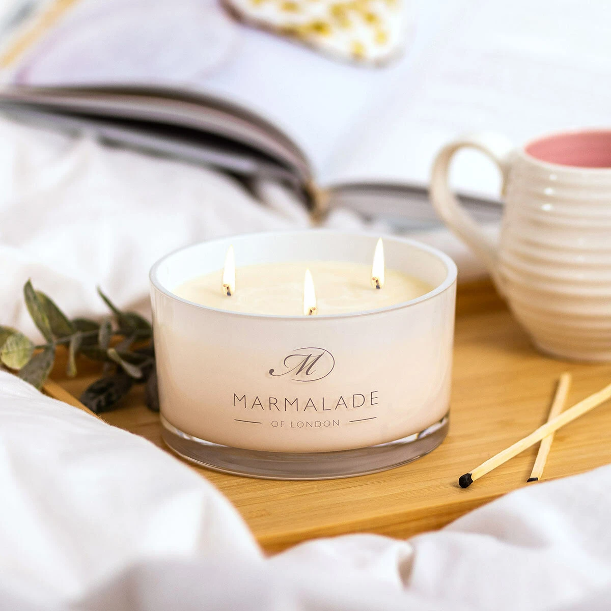 Marmalade Of London Pink Pepper & Plum 400g 3 Wick Glass Soy Candle 2 Marmalade Of London Pink Pepper & Plum 400g 3 Wick Glass Soy Candle - Image 2