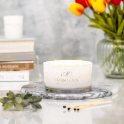 Marmalade Of London Pink Pepper & Plum 400g 3 Wick Glass Soy Candle 12 Marmalade Of London Pink Pepper & Plum 400g 3 Wick Glass Soy Candle -Water Bottle Store marmalade 400g 3 wick glass candle lifestyle 3 2