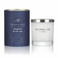 Marmalade Of London Bergamot & Soft Rose 230g Luxury Glass Soy Candle