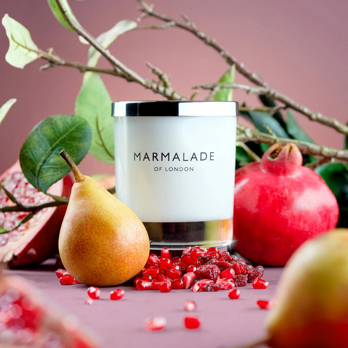 Marmalade Of London Pomegranate & Pear 230g Luxury Glass Soy Candle 8 Marmalade Of London Pomegranate & Pear 230g Luxury Glass Soy Candle - Image 8