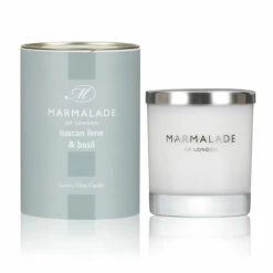 Marmalade Of London Tuscan Lime & Basil 230g Luxury Glass Soy Candle