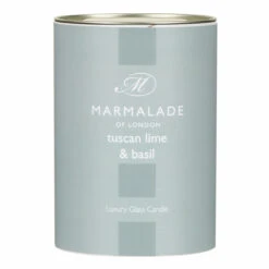 Marmalade Of London Tuscan Lime & Basil 230g Luxury Glass Soy Candle -Water Bottle Store marmalade of london 12170 tuscan lime basil 230g luxury glass candle 4