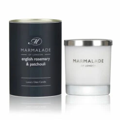 Marmalade Of London English Rosemary & Patchouli 230g Luxury Glass Soy Candle