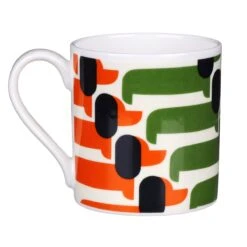 Orla Kiely Orange Sausage Dog Large Mug -Water Bottle Store mclaggan orla kiely msqok107 sausage dog dachsund orange large mug 18 copy