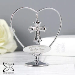 Personalised 1st Holy Communion Crystocraft Cross Ornament -Water Bottle Store p0104k59 pmc personalised 1st holy communion crystocraft cross ornament 5