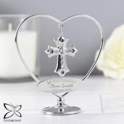 Personalised 1st Holy Communion Crystocraft Cross Ornament -Water Bottle Store p0104k59 pmc personalised 1st holy communion crystocraft cross ornament 6