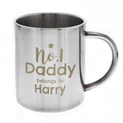 Personalised No.1 Daddy Stainless Steel Mug -Water Bottle Store p0104m29 personalised no.1 daddy stainless steel mug 2
