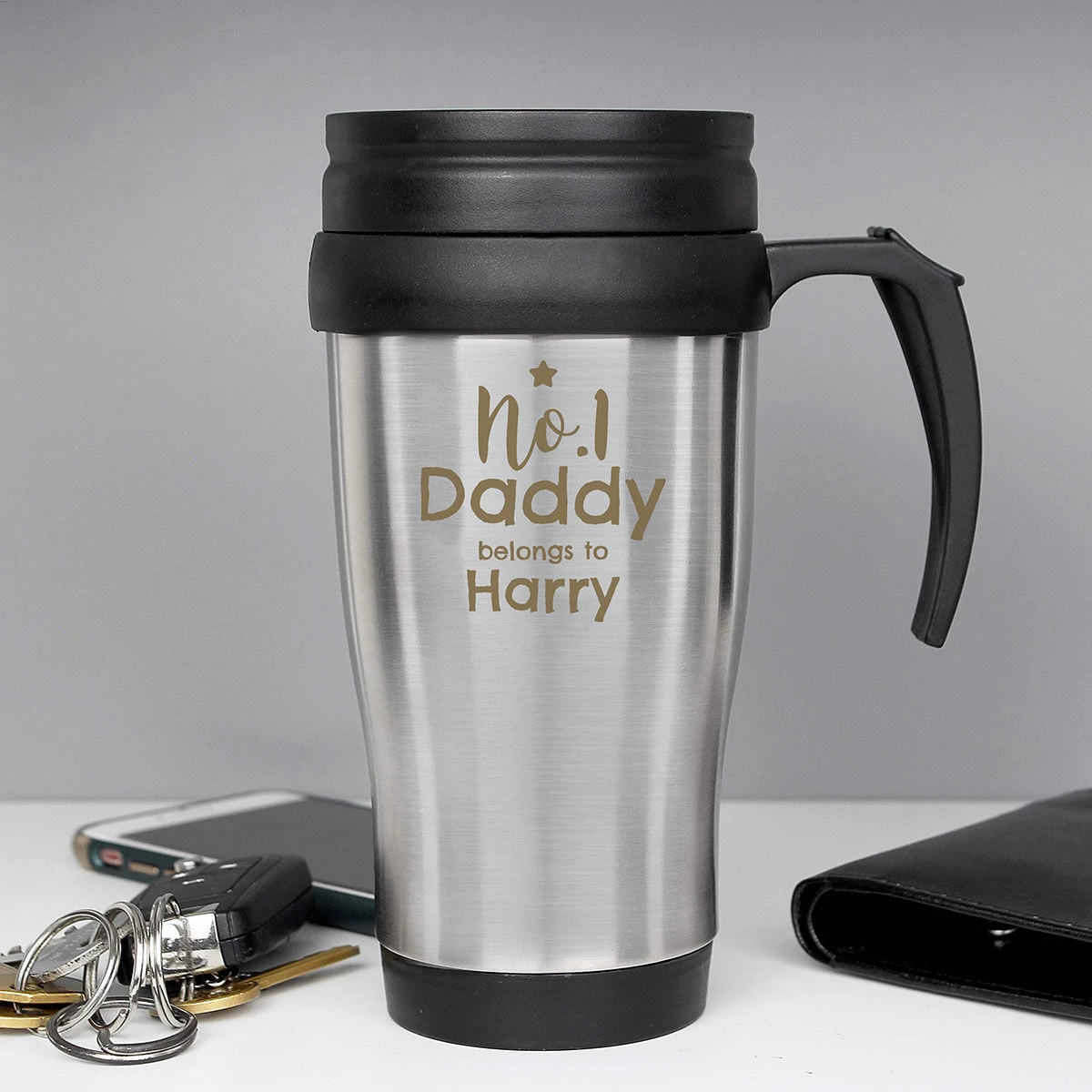 Personalised No.1 Daddy Travel Mug 1 Personalised No.1 Daddy Travel Mug