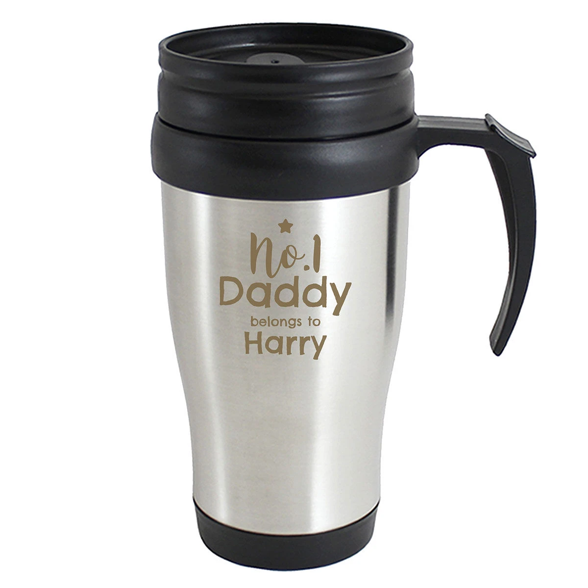 Personalised No.1 Daddy Travel Mug 4 Personalised No.1 Daddy Travel Mug - Image 4