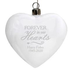 Personalised 'Forever In Our Hearts' LED Hanging Glass Heart -Water Bottle Store p0107f87 1