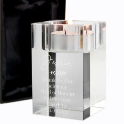 Personalised Leaf Glass Tea Light Holder -Water Bottle Store p0107g47 personalised leaf free text glass tea light holder 6