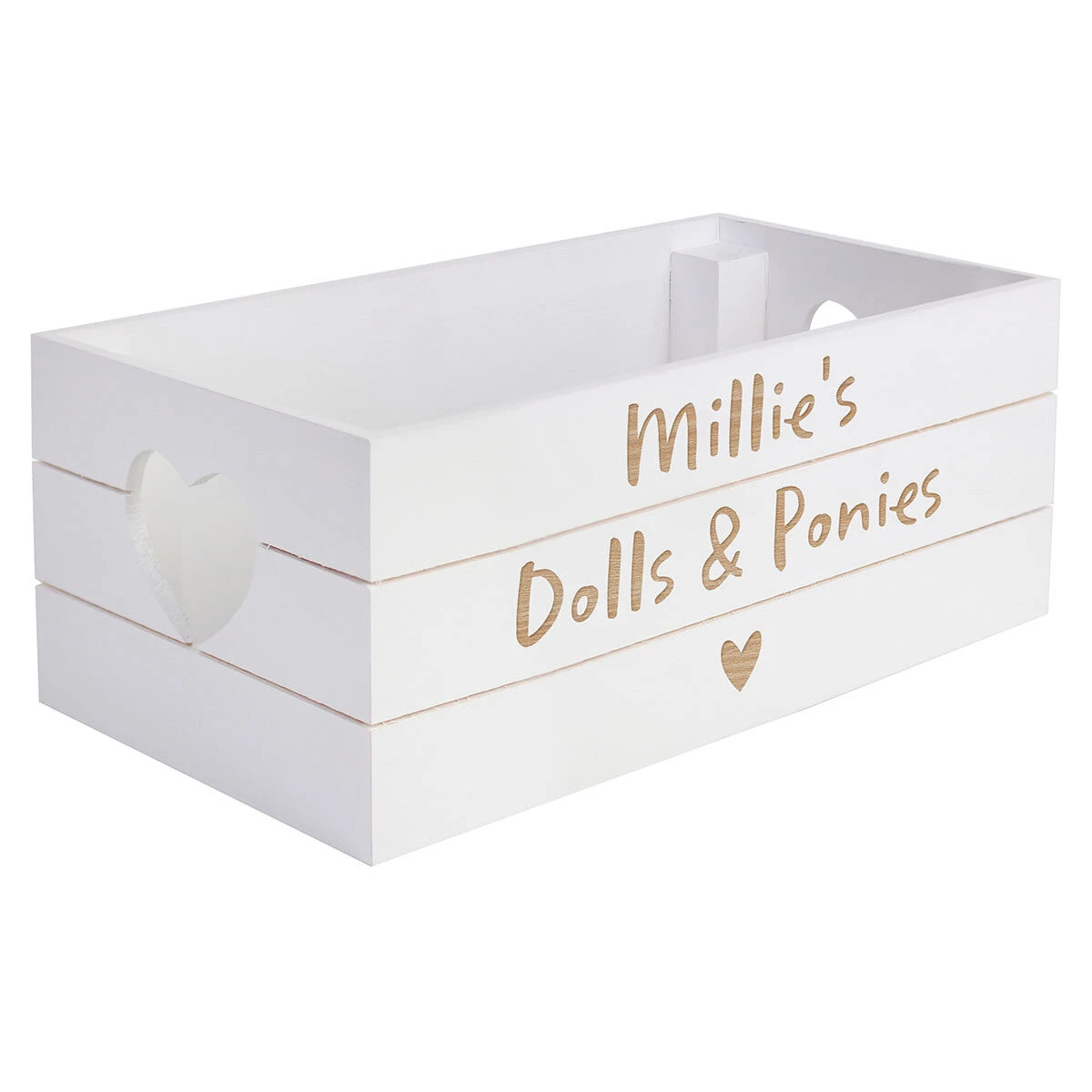 Personalised Free Text Heart White Wooden Crate 5 Personalised Free Text Heart White Wooden Crate - Image 5
