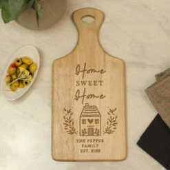 Personalised HOME Wooden Paddle Board -Water Bottle Store p011509 pmc personalised home round chopping board 9