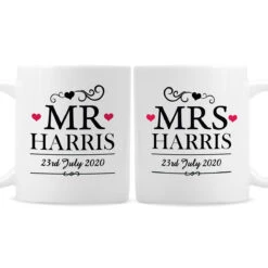 Personalised Mr & Mrs Mug Set -Water Bottle Store p0805b38 1
