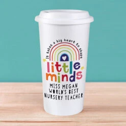 Personalised Teacher ‘Shape Little Minds’ Travel Mug -Water Bottle Store p0813b74