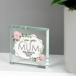 Personalised Abstract Rose Large Crystal Token -Water Bottle Store p1007d24 pmc personalised abstract rose crystal token 1