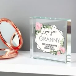 Personalised Abstract Rose Large Crystal Token -Water Bottle Store p1007d24 pmc personalised abstract rose crystal token 3