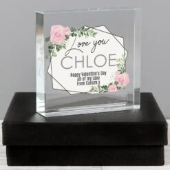 Personalised Abstract Rose Large Crystal Token